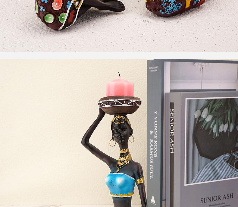 Nordisches Kerzenständer-Ornament aus schwarzem Kunstharz für die Heimdekoration