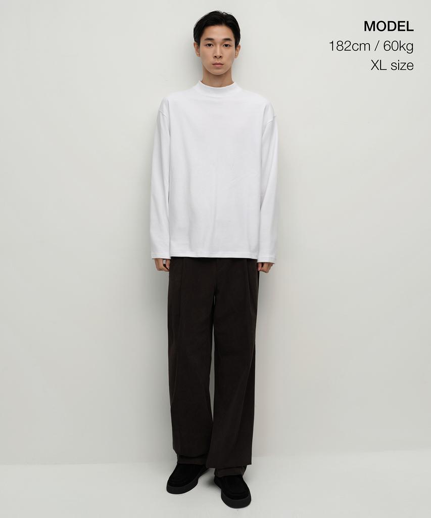 MUSINSA STANDARD [Heat Standard] Mock Neck Long Sleeve T-Shirt [White]