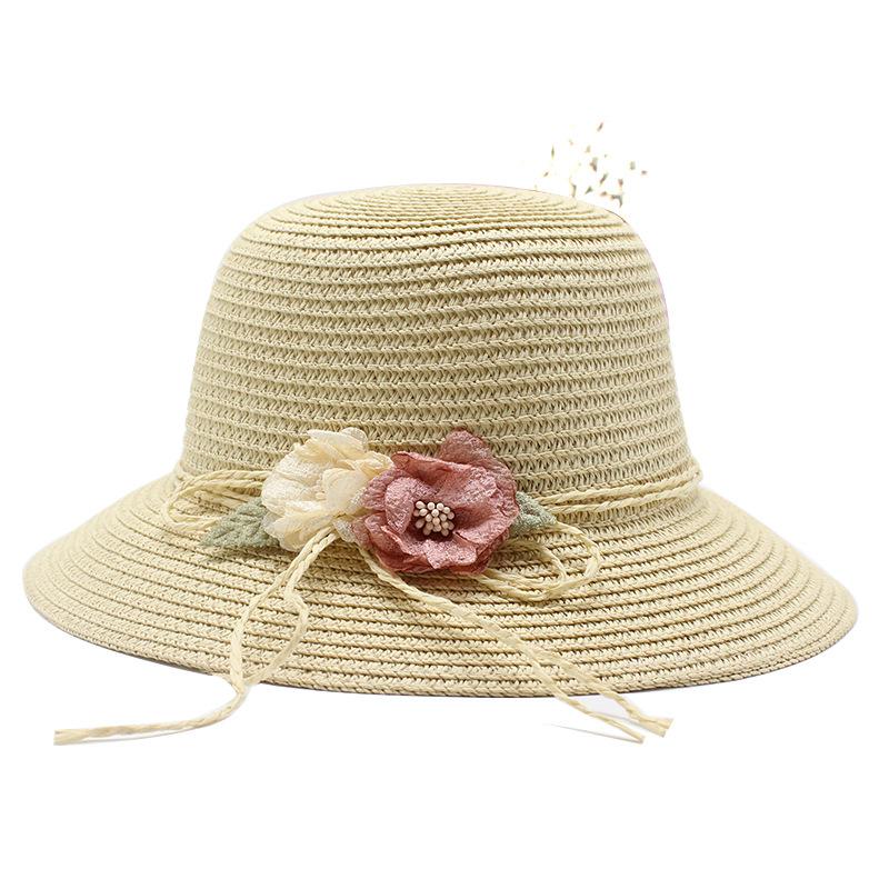 2020 Summer Parent-Child Straw Hat, Handmade Straw Visor Girl Flower Sun Hat