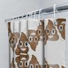 Kreativer Emoji Badezimmer Duschvorhang Wasserdicht Cartoon Dekorativ Wasserabweisendes Gewebe Heimdekoration in Braunfarbe Mit