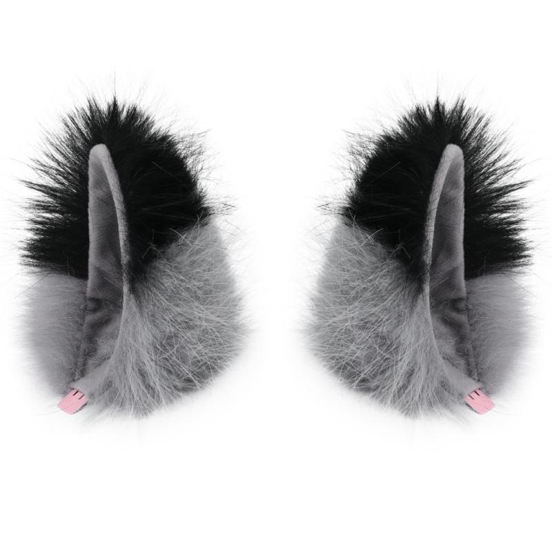 2Pcs Plush Animal Ear Headband Hairpin For Women Girls And Kids Soft Hair Accessory For Cosplay Party Halloween