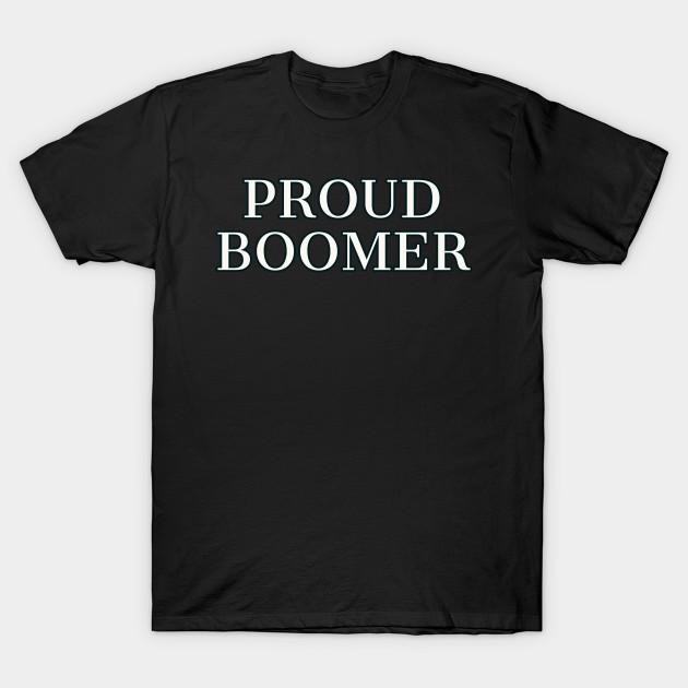 

Men Black Print T-shirt Boomer Shirt Proud Boomer No-Cut Transfer Paper Print Cotton Tshirt L чёрный