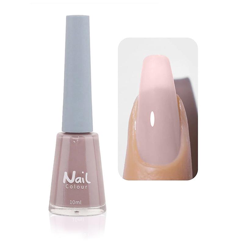 Oil-based Nail Polish Non-peeling Non-bake Fast-drying Lasting Nude Color Transparent Nail Salon Full Set of Nail Polish