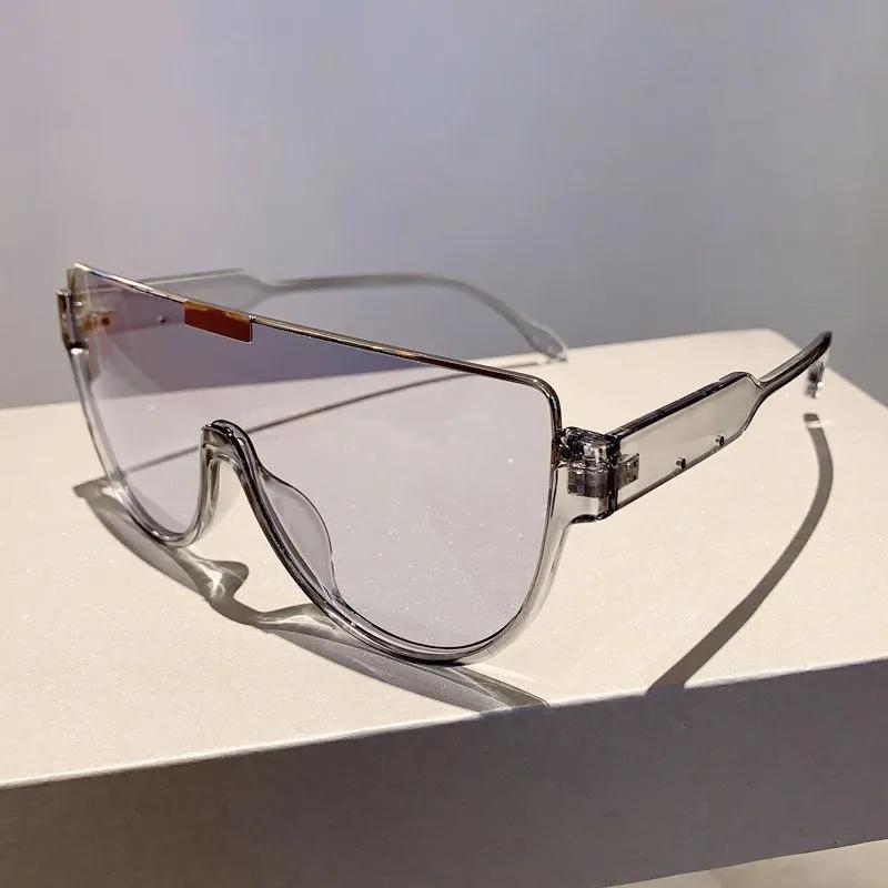 Monoblock Semi-round Sunglasses Half Frame Outdoor Oversized Sun Glasses Designer Goggle Shades for Women & Men