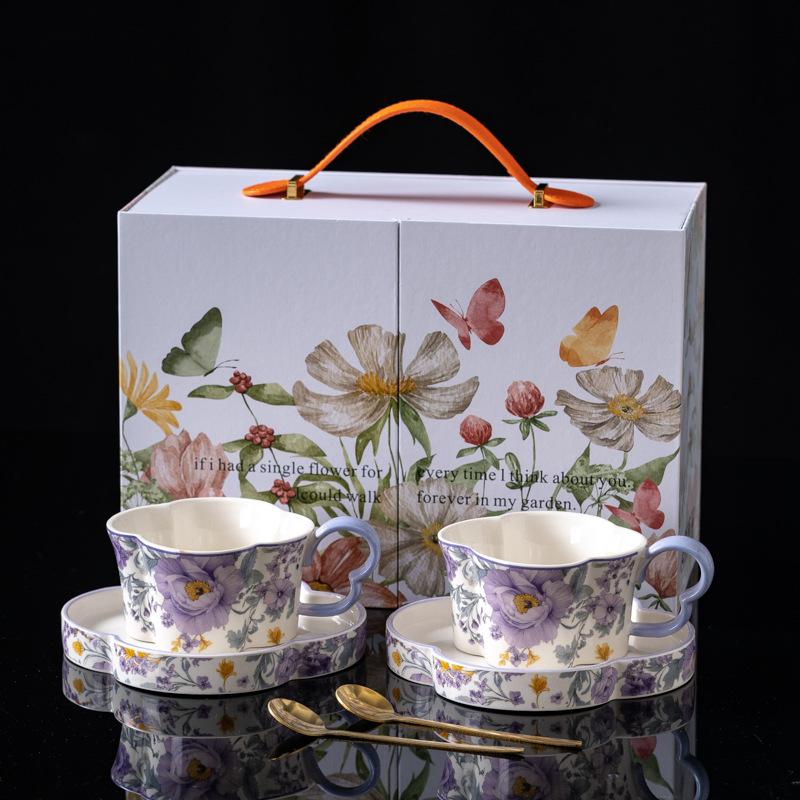 

Poetry and distant Happy Cornflower French coffee cup gift box niche gift for girlfriends to get married 260ml