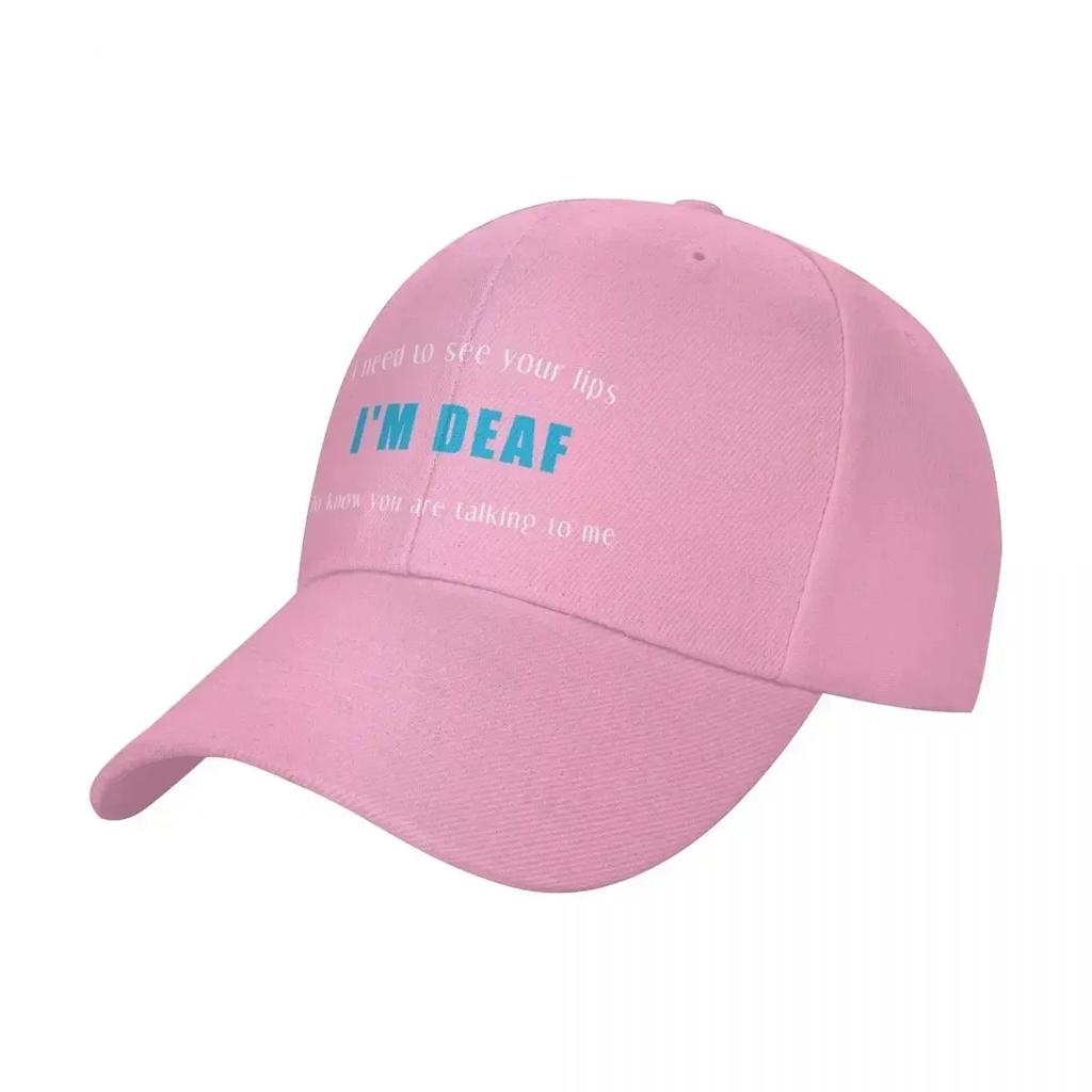 Deaf Awareness - I'm Deaf i need to see your lips to hear you Teal Baseball Cap Uv Protection Solar Hat Hood For Unisex Women's