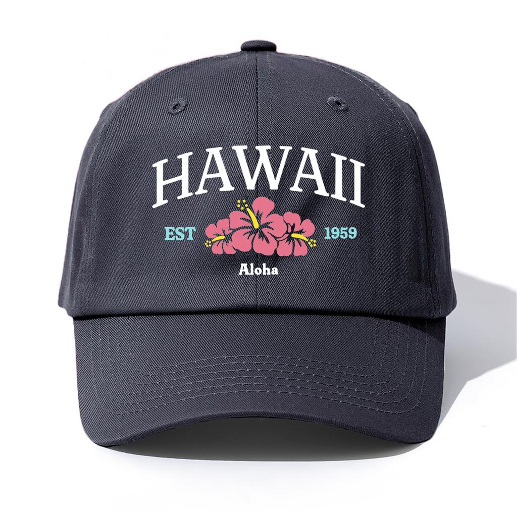 1pc HAWAII Print  Baseball Cap for Adults  Minimalist Retro Style Casual Soft Adjustable Dad Hat Perfect As Gift