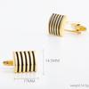 Curved Black Striped Metal Cufflinks Classic Business Men's French