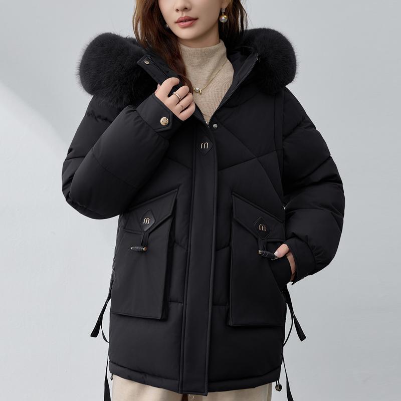 Sleeves Detachable Fashion Woman Parkas Winter Coats Hooded Faux Fur Collar Thick Warm Outerwears Women's Jackets