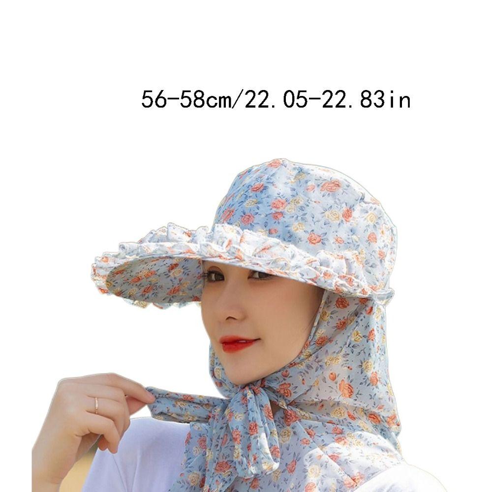 Druck Teeerntehut UV-Schutz Sonnenschutz Sonnenschirm Schal Mütze Breiter Rand Gesichtsmaske Nackenschutz Hut Sommer