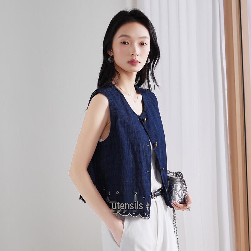 SOFSIL Women s Embroidered Denim Vest M