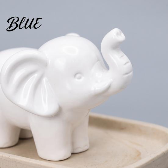 Animal Collectibles for Elephant Lovers Mini Resin Figurine, Good Luck Statue Tabletop Decor, Gifts Small Ornament Home Office Shelf, Housewarming