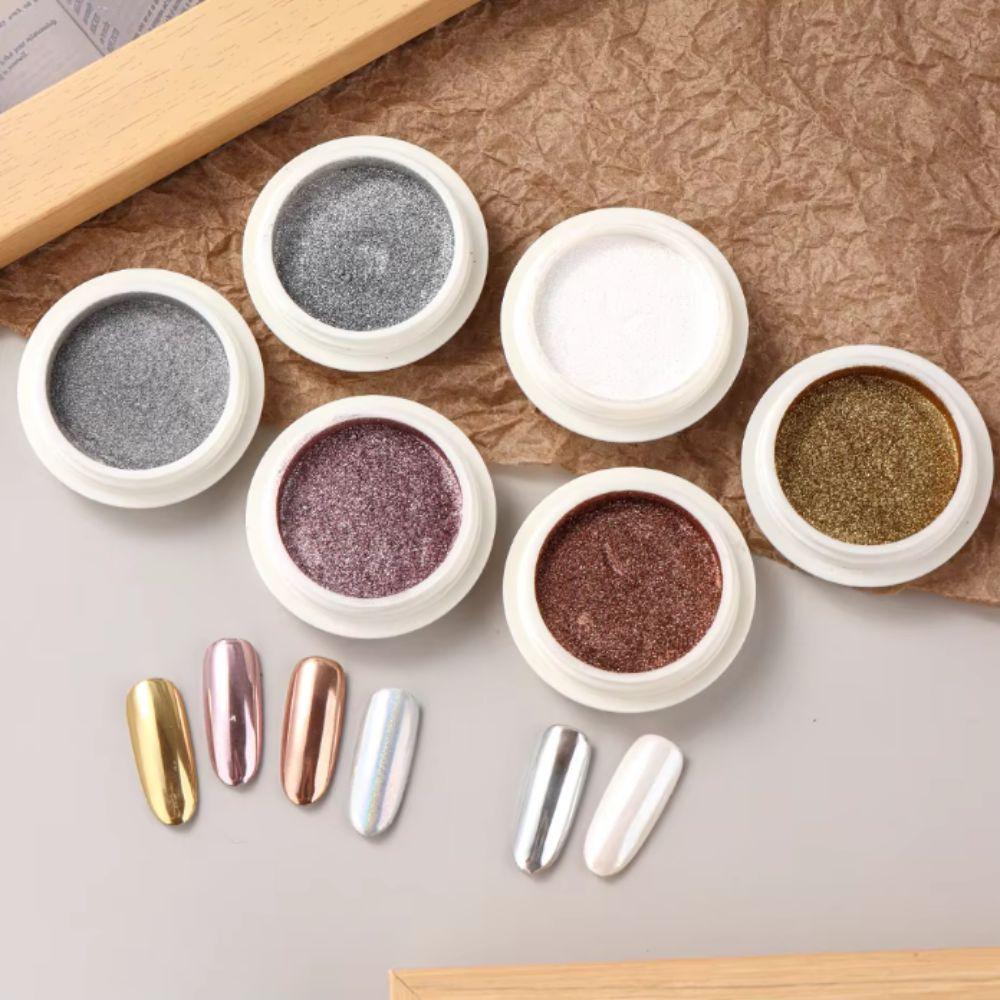 Gold Silver Chrome Nail Powder White Nail Powder Holographic Nail Powder  Salon Use