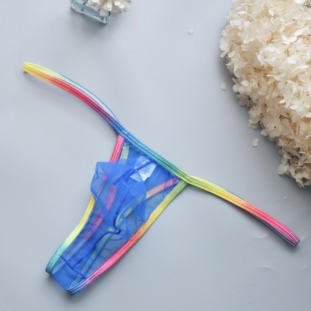 Men's Passionate Thong: Sexy Low-Waist, Transparent Pouch, High-Elastic Underwear B901