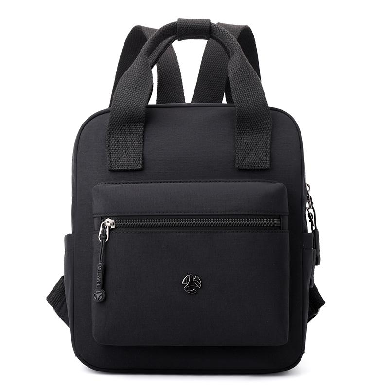 Nylon Backpack Women's Schoolbag Solid Color Small Handbag Travel Lightweight Backpack