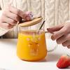 Glass Cup with Lid Spoon Cartoon Unicorn Relief Cute Borosilicate High Temperature Resistant Water Cup Set