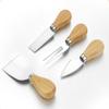4pcs/set Wood Handle Knife Sets Oak Bamboo Cheese Cutter Knife Slicer Kit Kitchen Cheedse Stainless Steel Knife Kitchen Tools