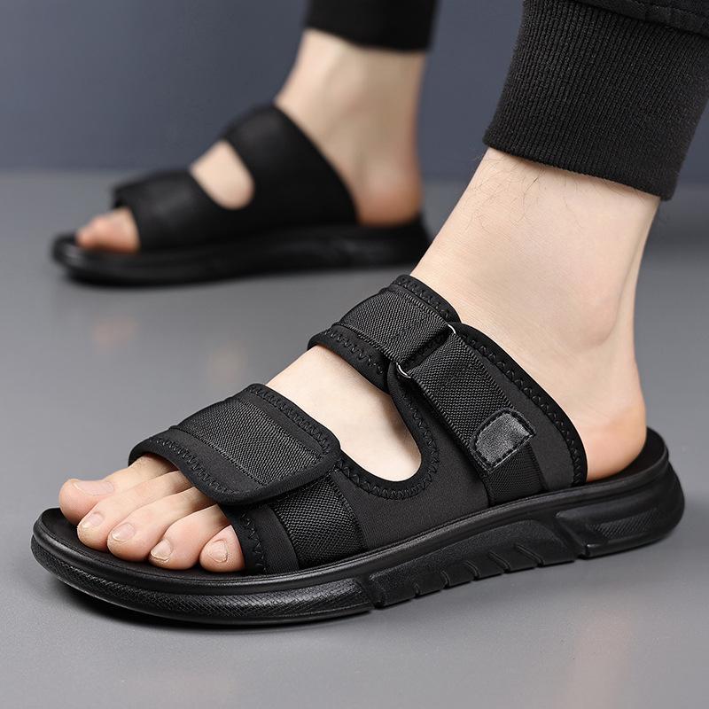 Men s 2026 Trendy Summer Single Strap Flip-Flops - Waterproof, Non-Slip, Soft Sole Beach Slippers 40 чёрный