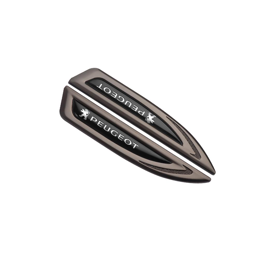2PCS 3D Metal Car Body Side Fender Badge Stickers Trunk Emblem Decal For Peugeot 307 206 207 208 107 2008 3008 Accessories valve