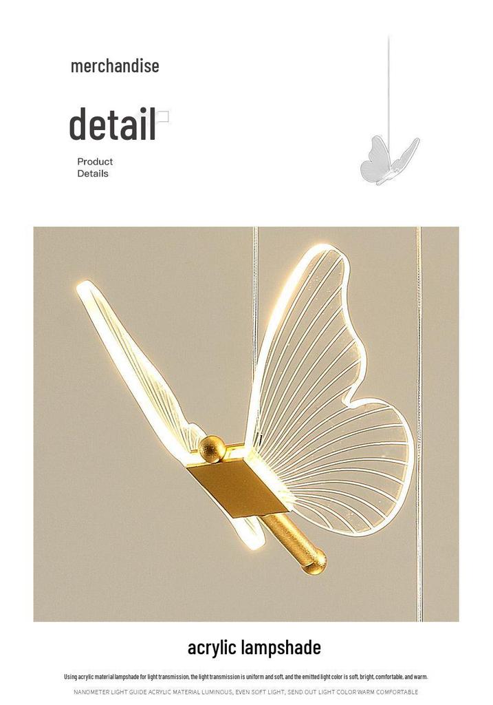 Nordic Luxury Butterfly Hanging Lamp - Modern Minimalist for Bedroom, Dining Room, or Staircase