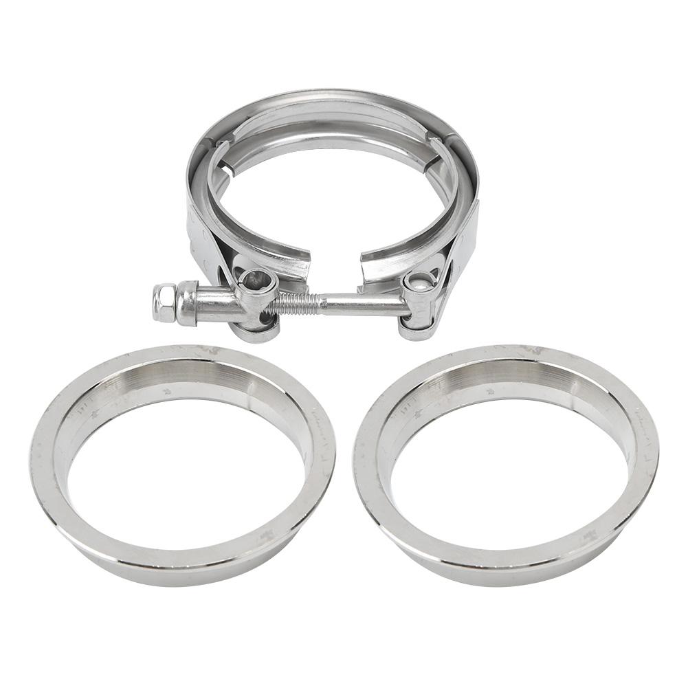 Bil V-båndklemme Eksos Downpipe Flenssett 304 Rustfritt stål(3,0 tommer   76 mm )