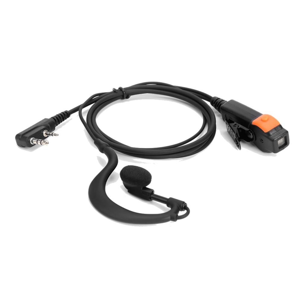 2 tűs walkie talkie fejhallgató fülhallgató K-Plug PU vezetékes rádiós fülhallgató G Type mikrofonnal Kenwood Baofeng 888S TYT készülékhez