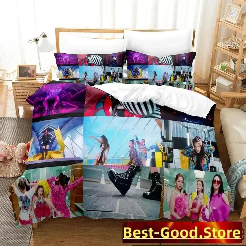 Stampa 3D Corea Itzy Loco Set Biancheria da Letto Copripiumino Set Letto Coperta Federa Piumone Matrimoniale Queen Size Set Biancheria da Letto Ragazzi Adulti