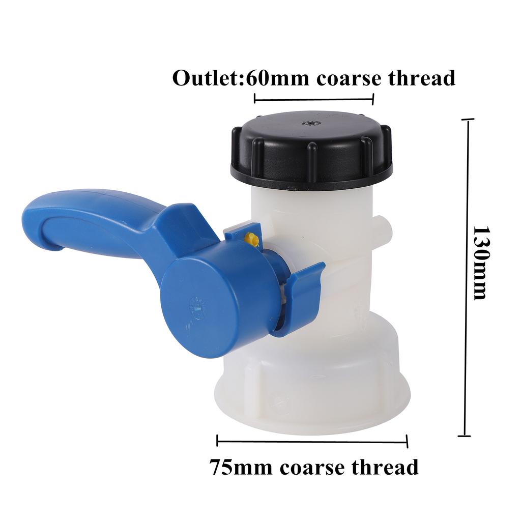 Plastic DN40/DN50/DN80 Active/Integrated Garden Butterfly Valve For IBC Water Tank Container 1000L Switch IBC Tank Adapter
