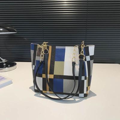 Bags Fashion Shoulder Bags Large Capacity Plaid Tote Bags Textured Pu Underarm Bags Versatile Women'S Bags
