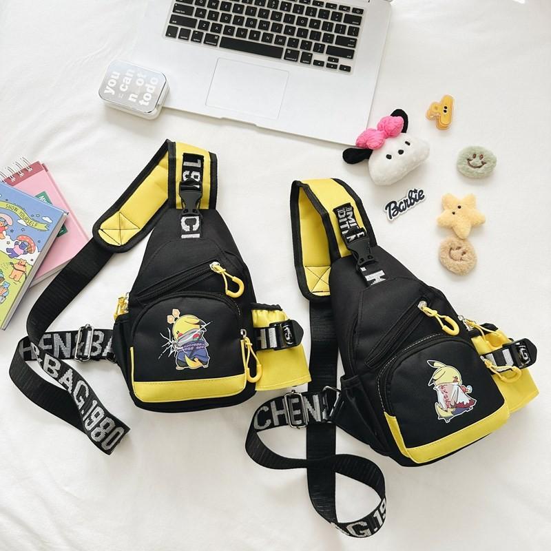 Borsa da petto Pokemon Fulmine per bambini in nylon traspirante per uso quotidiano