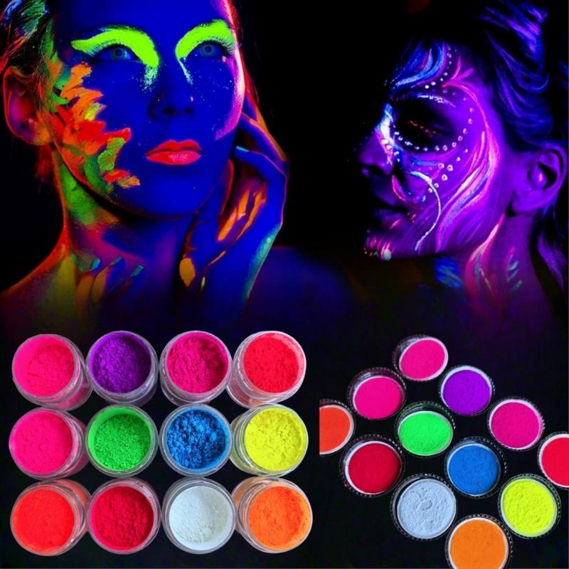 12-teiliges UV-Glitzerpulver-Set Lebendige Kunstpigmente für Basteln &
