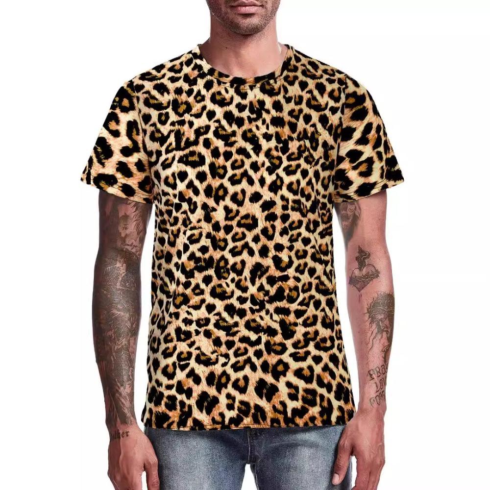 Funny Animal Pattern 3D Digital Printing Men's Fashionable Round Neck Short Sleeved T-shirt