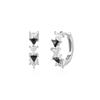 [Worn by STAYC Sieun and Nmix Kyujin] Black and White Triangle 925 Silver Ring Earrings E059-13H
