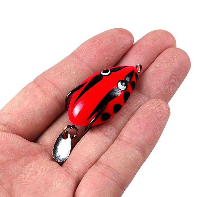 Umpan Katak 4Cm/5.6G Soft Frog Fishing Lure Mini Soft Lure Double Hooks Top Water Ray Frog Artificial Bait