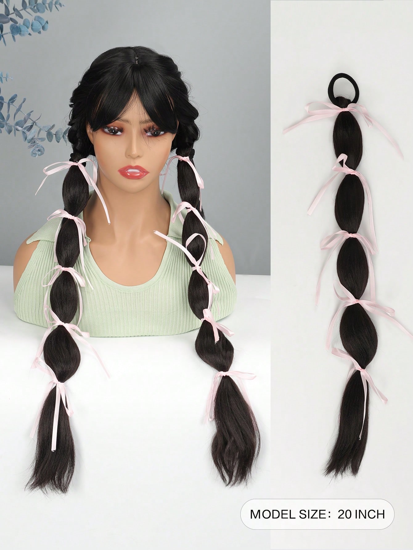 

Синтетический хвостик розового цвета Binding Sweet bubble braid конский хвост наращивание волос 20inch