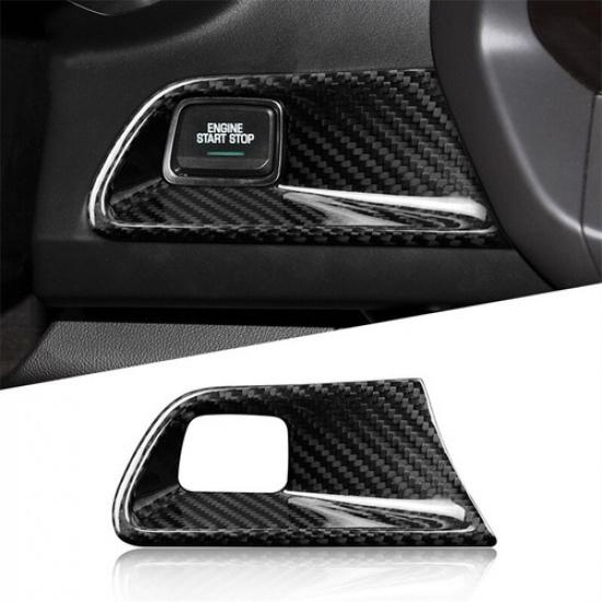 Real Hard Carbon Fiber Start Stop Button Frame Panel Cover For Camaro 2016-23