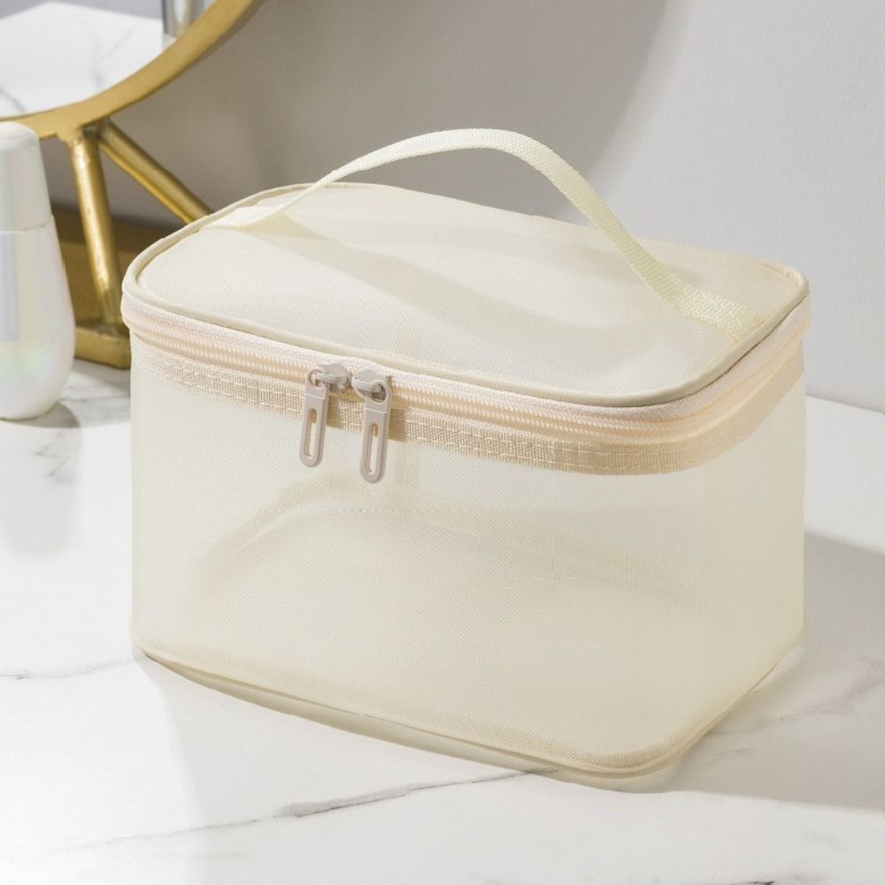 Transparent Mesh Travel Cosmetic Bag Makeup and Toiletries Kit Storage Bag Make Up Organizer Bag