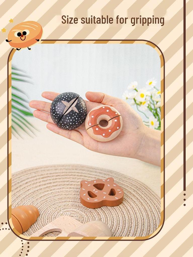 Wooden Velcro Bread & Veggie Cutting Play Set