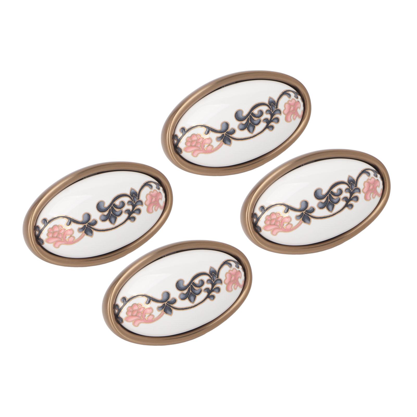 

4 комплекта овальных мебельных ручек, 3D плавающий цветок, изысканные эргономичные винтажные мебельные ручки для дома