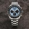 Seiko Three-Eye Chronograph Solar Couple Quartz Watch Men watches Blue SSC935P1