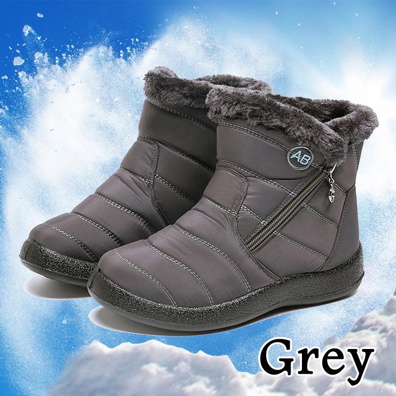 New Winter Warm Snow Boots Unisex Non-slip Waterproof Cotton Shoes Men Women Comfort Plush Fur Lazy Zipper Up Slip On Ankle Boots Casual Low