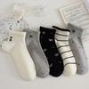 Xiaomi 5 Pairs Women's Lace Ankle Socks, Korean Bow No-Show Socks, Cute Low Cut Socks, Daily Casual Socks