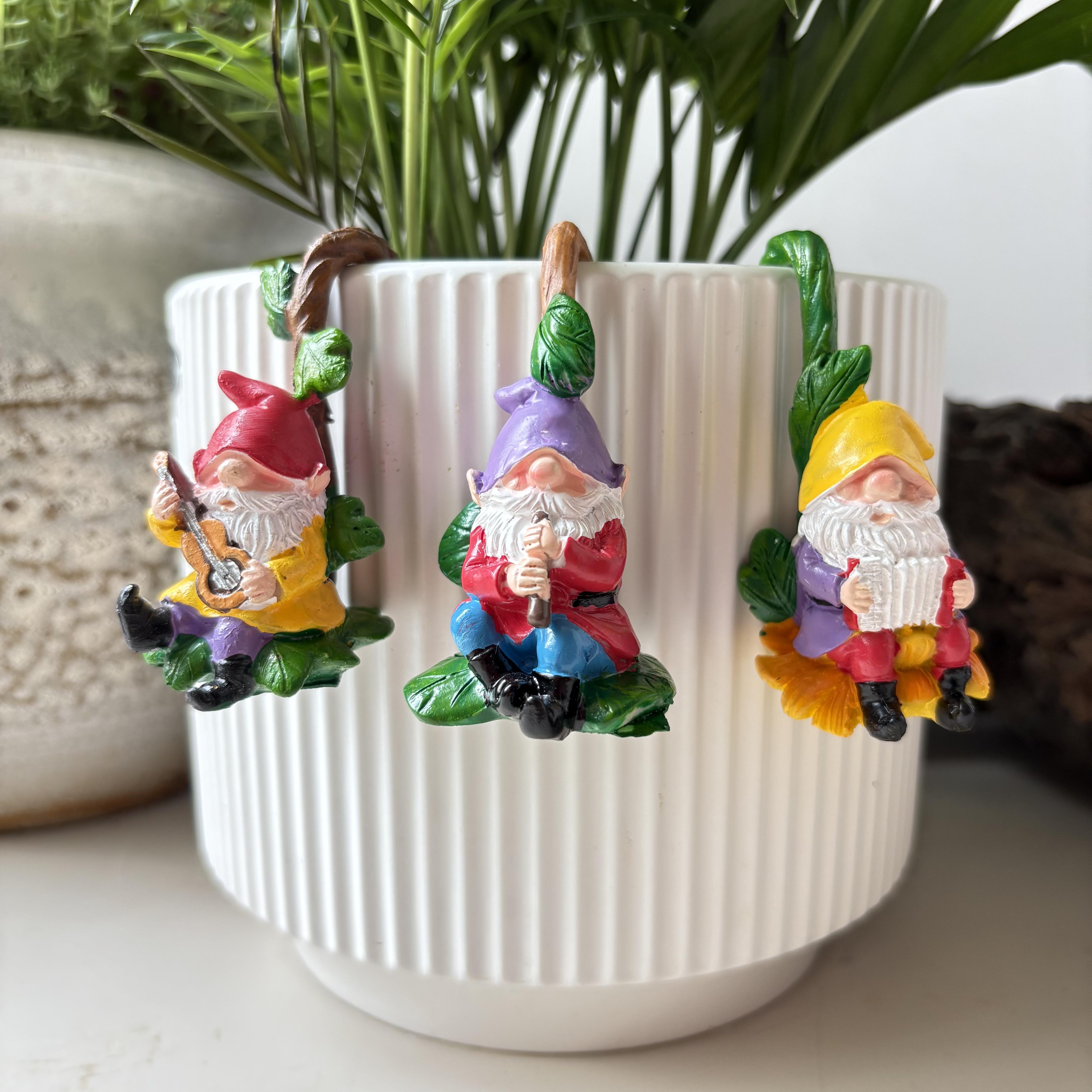 

3Pc Resin Dwarf Statue, Dwarf Decoration, Terrace, Courtyard, Flower Pot Decoration