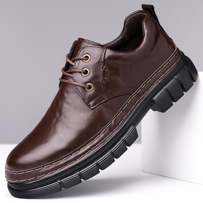 Moda Luksusowa Marka Męskie Skórzane Buty Codzienne Wysokiej Jakości Podeszwa Gruba Podeszwa Zwiększająca Wysokość Męskie Buty Robocze Codzienne Buty Biznesowe
