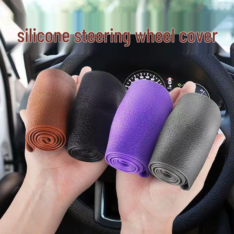 Universal All-Season Silicone Car Steering Wheel Cover: Anti-Sweat & Anti-Slip Grip Essential