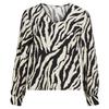 Womens/Ladies Zebra Print V Neck Long-Sleeved Blouse