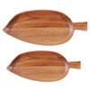 Creative Leaf Shape Dinner Tray More Thicken Round Edge Wood Serving Tray Home