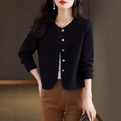 Jacket Women's Autumn and Winter Models with Knitted Cardigan Short Small Top