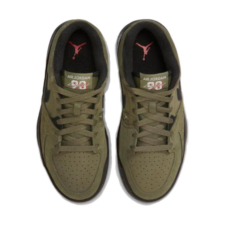 Air Jordan Stadium 90 GS Medium Olive Barnesko Grønn Universitetrød Sail HF6014-201