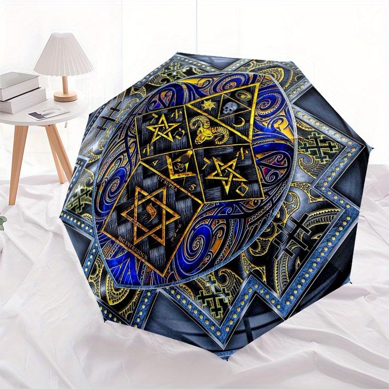 Divine Geometry Mandala Wall Art: Sacred Symbols for Spiritual HarmonyUmbrella, Portable 3-Fold Umbrella for Men & Women,Christmas Gift ES225